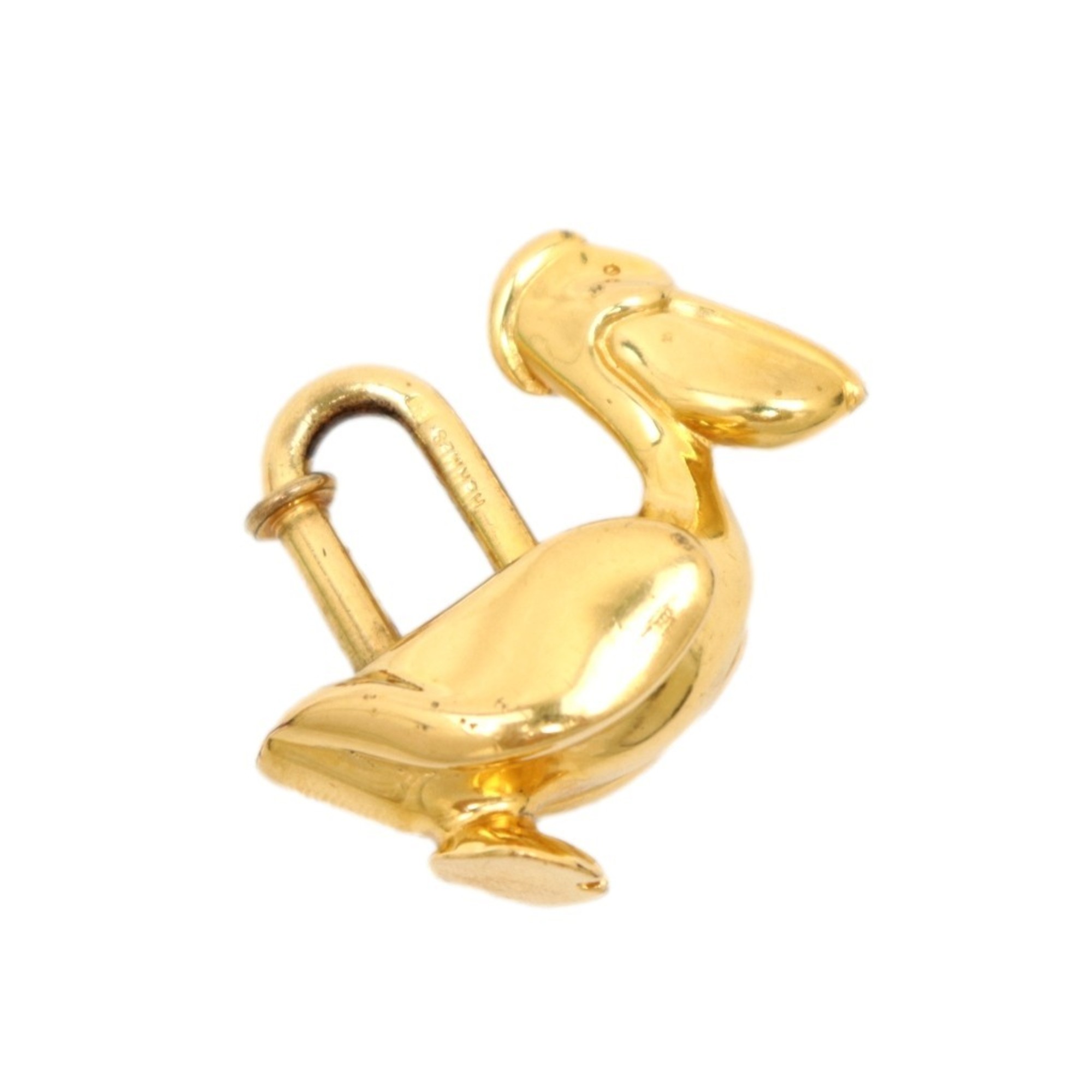 Hermes 1992 Limited Pelican Cadena Charm Bag Gold Preound Stoke Motif